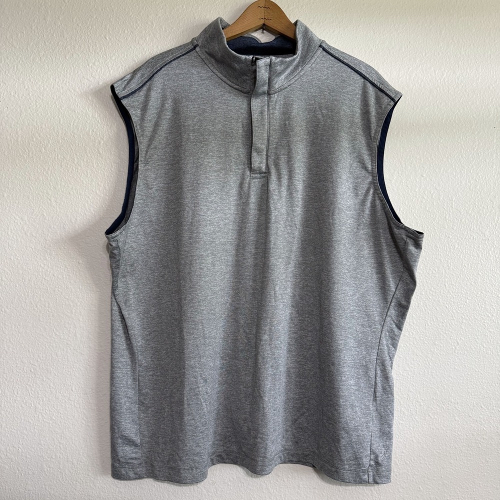 Cremieux Performance Shirt Men's XL Gray Stretch 1/4 Zip Mock Sleeveless Top